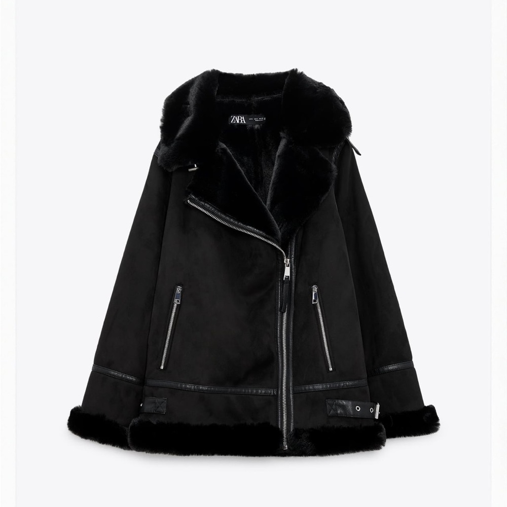 Zara Faux Suede Double Faced Long Jacket - XS